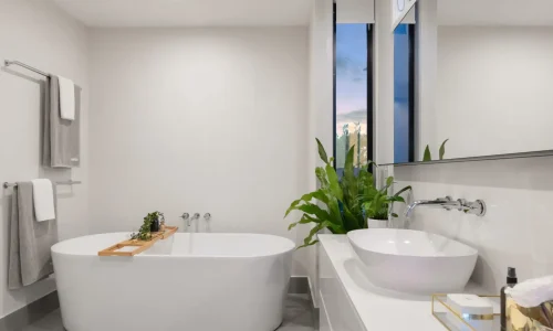 badkamer met keramische badkuip